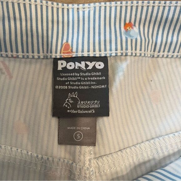 NWT Her Universe Studio Ghibli Ponyo Striped High-Waist Shorts Size 5 - Picture 3 of 7